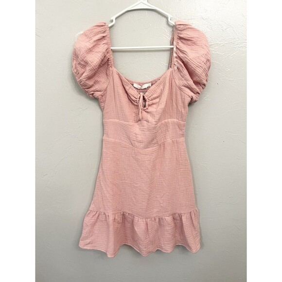 Lush Small Smock Dress Gauzy Puff Sleeve Tiered Lined Prairie Cottage NEW NWT - Picture 8 of 10